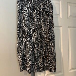 Southern Lady Black & White Paisley Maxi Skirt